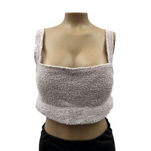Gilly Hicks Cozy Knit Square Neck Brallete Low Back In Light Pink Medium